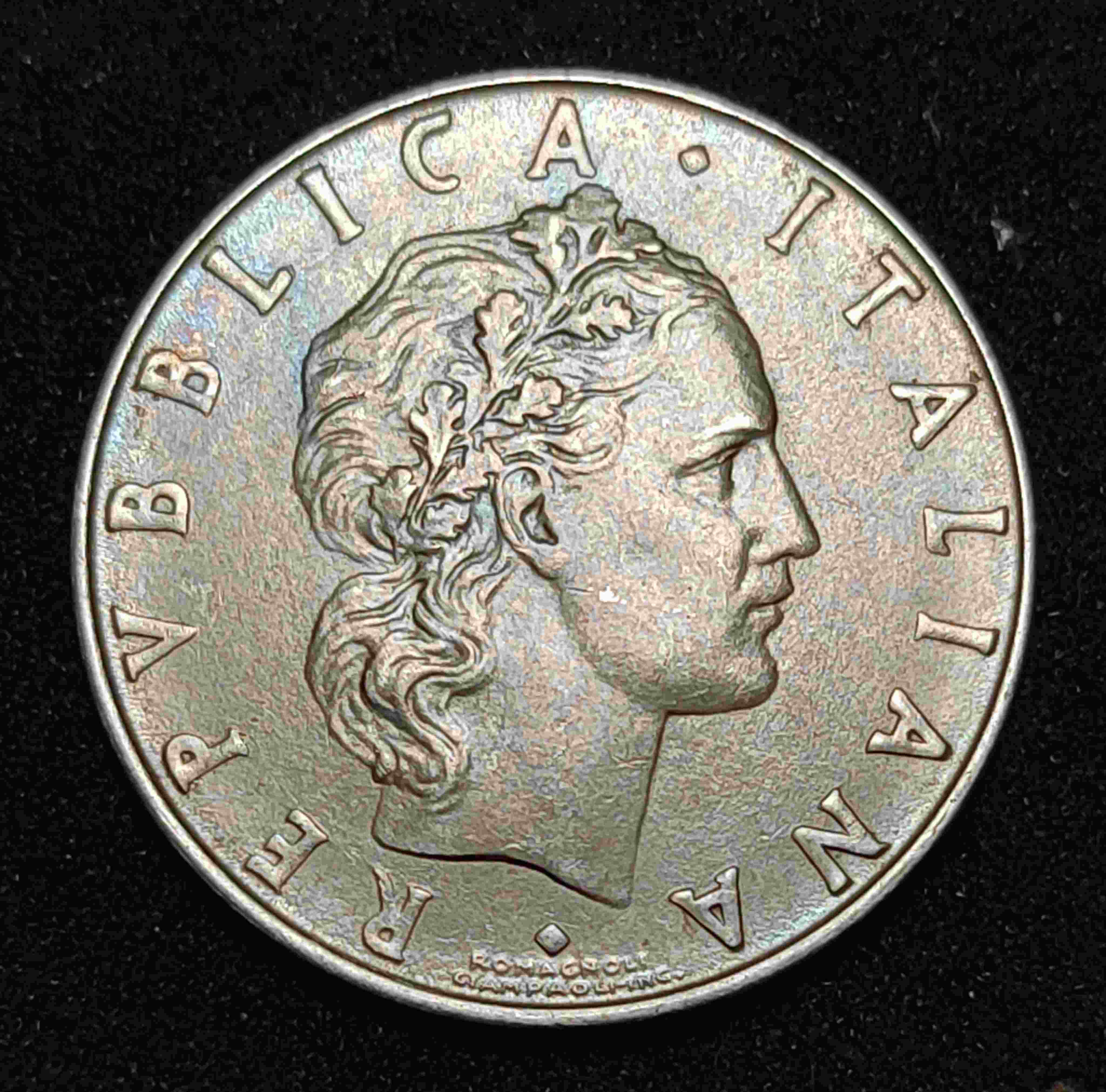 50-Lire-1956-Italy--Patina-